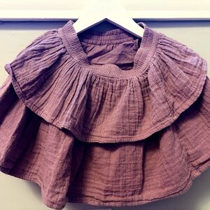 Mauve Textured Ruffle Top and matching skort